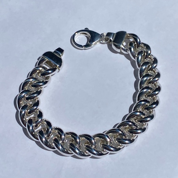 Arte d'Argento 925 sterling silver bold curb link bracelet⛓ - Picture 11 of 17